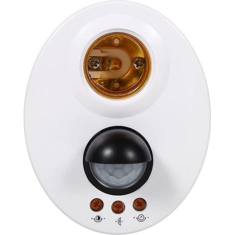 Adaptateur de douille avec détecteur de mouvement et capteur infrarouge 110-250V, culot E27 pour ampoule LED, détection de présence automatique. (1/3)