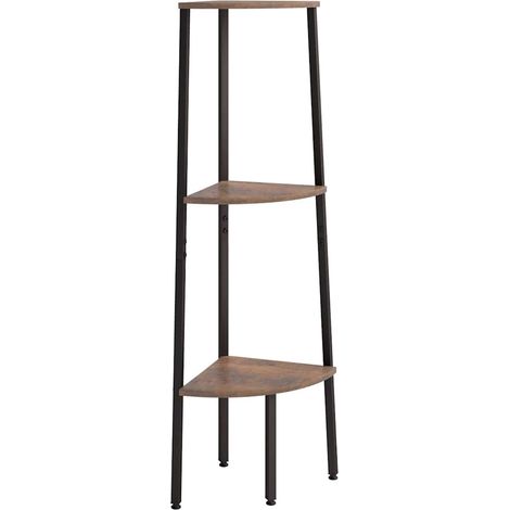 Maison Exclusive - Scaffale Angolare 3 Livelli Marrone Scuro Nero 45,5x31,5x120cm (1/5)
