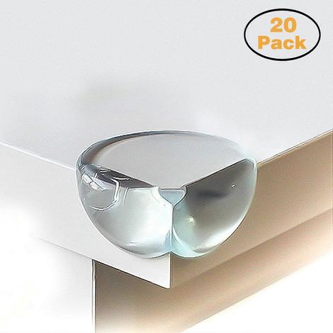 Protection des coins et des bords, lot de 20 patins en silicone transparent pour tables et meubles (1/5)