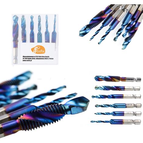 Set di punte per maschiare 6 pz. M3-M8 in una custodia blu