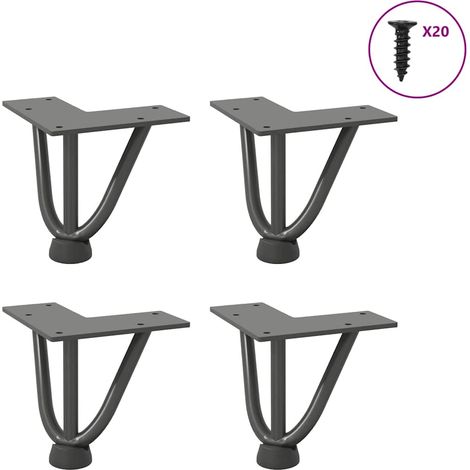 Haarnadelbeine für Couchtisch 4 Stk. Anthrazit 10 cm Massivstahl