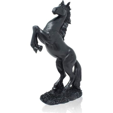 Estatua de caballo de resina de 30 cm para decoración del hogar, escultura decorativa, figura artística que representa un caballo de granja - Negro (1/4)