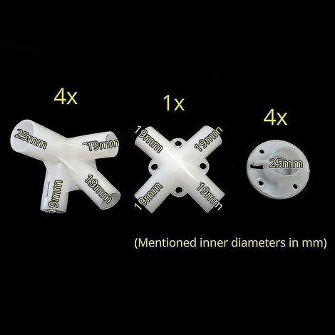Pièces détachées pour pieds de tente/auvent de gazebo 3x3m : connecteur d'angle central 25/19 mm (1/3)