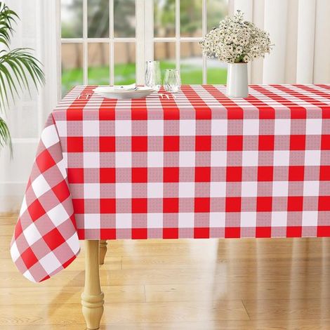 Mantel rectangular de 138 x 178 cm, de vinilo impermeable, lavable y con estampado a cuadros, Estilo 11 (1/5)