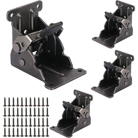 Gambe per tavolo pieghevoli con cerniera bloccabile, set da 4, gambe per tavolo pieghevoli bloccabili a 90°, supporto per consolle pieghevole, accessori per tavolo pieghevole, portata 200 kg, bloccagg