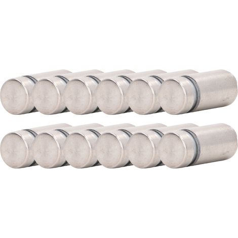 Lot de 12 vis à distance inox pour fixer panneau mur publicité, accessoire acrylique 12x12x25mm, cheville incluse (1/5)