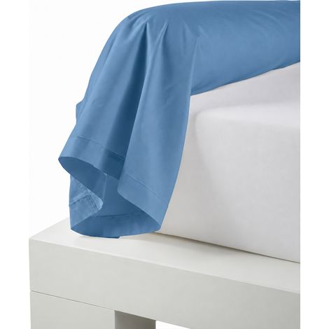 Taie de traversin percale de coton piquée unie Ardoise 86x140 cm (1/2)