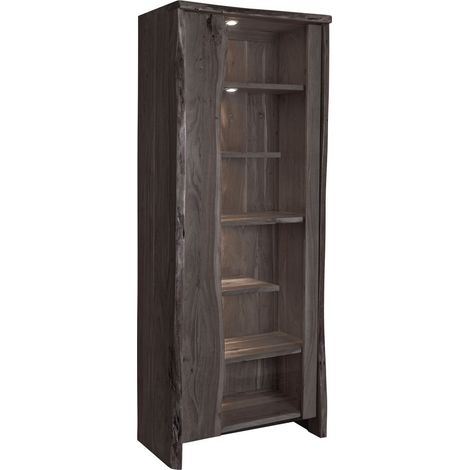 vetrina in legno di Acacia 81x45x204 grigio scuro laccato PURE ACACIA 406