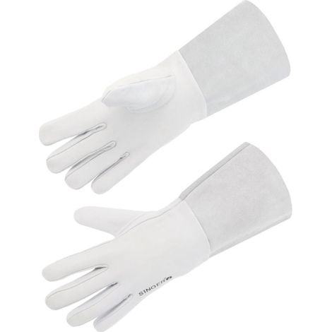 Guanti protettivi in pelle d'agnello pieno fiore Singer Safety Bianco 9