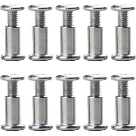 Lot de 10 vis M6 x 20 mm, boucles de ceinture, boulons de fixation, vis de fixation, attaches en cuir pour meubles, selles en cuir pour trous de 8 mm de diamètre (1/3)