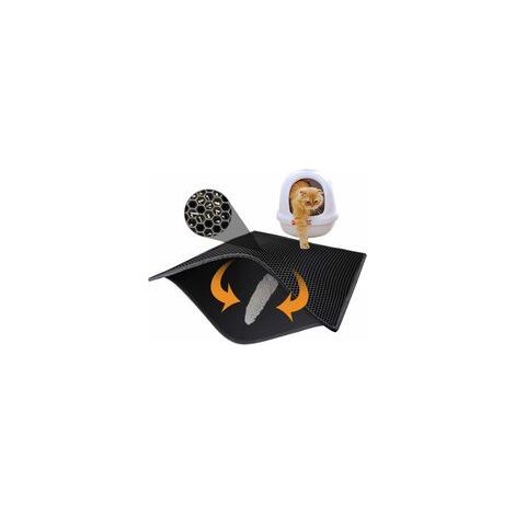 Cat Litter Mat, Waterproof Non-Toxic EVA, Double Layer Honeycomb Design (76x61cm, Black) (1/5)