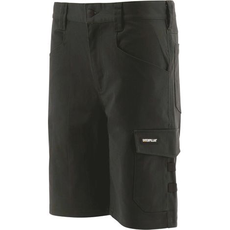Short De Travail Stretch – Caterpillar Tracker Noir – 65% Coton – Multi-Poches Cargo – Confort Été - 44