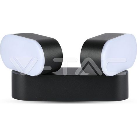 Applique murale LED V-TAC 12 W 110 lm/W noire avec double tête rotative Blanc chaud IP65 (1/5)