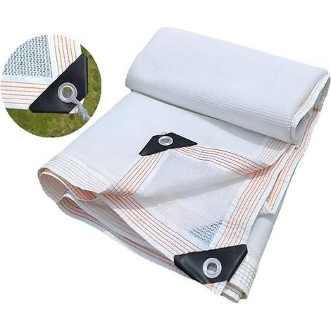 Rete ombreggiante rettangolare TAISHENGDA, vela parasole resistente ai raggi UV, rete antivento per serra con occhielli, bianca, 1 x 2 m (1/5)
