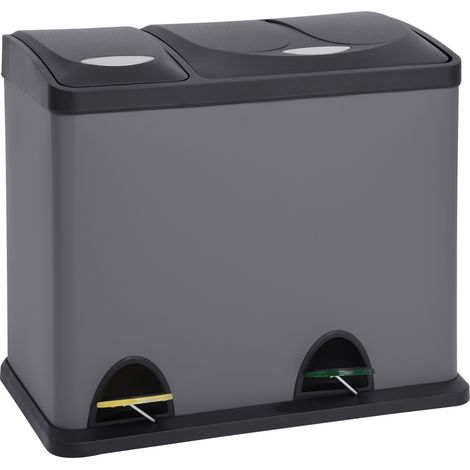 SVITA TC2Combo26 Mülleimer Trenneimer Abfalleimer Grau Papierkorb (8l + 18l) (1/5)