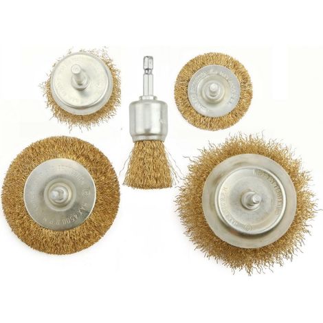 SET 5PZ SPAZZOLE ATTACCO ESAGONALE TOLSEN