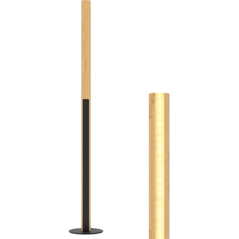 COSTWAY Lampada da Terra LED Dimmerabile, Lampada da Stelo Moderna in Bambù da Angolo con Interruttore a Pedale e 3 Temperature di Colore, Ideale per Soggiorno, Camera da Letto e Ufficio (1/5)