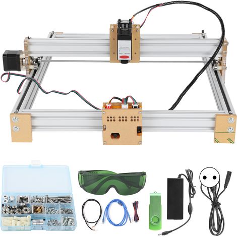 Graveur Laser Mini Machine de Découpe Bois 500mW Graveur Gravure Outil Bricolage 4050, Graveur Portable avec Prise UE 220V, Équipement de Marquage Précision pour Artisanat (1/5)