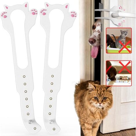 Blocco per gattaiola, fermaporta elastico più resistente, mantiene la porta aperta da 3,8 cm a 20,3 cm, permette ai gatti di entrare, tiene lontani i cani da spazzatura e cibo, non sono necessari attr (1/4)