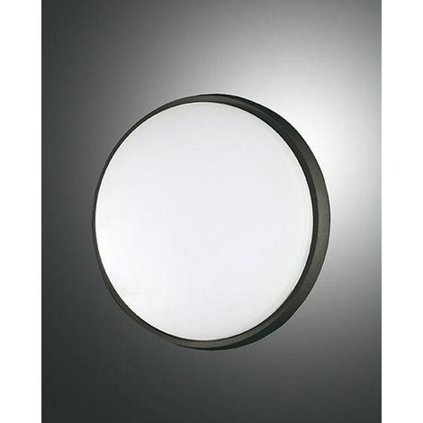 Plafonnier Led Olly En Aluminium Noir Et Polycarbonate 23 W 2700 Lm 3000 K Ip54, Design Moderne, Code Produit 3315-61-101