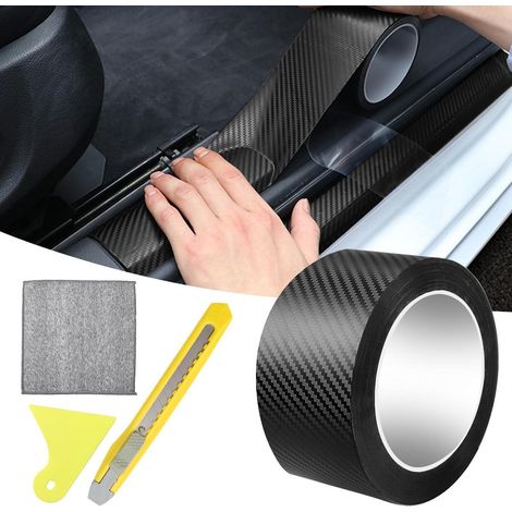 Carbon Folie Auto 5cmx10m Einstiegsleisten Schutzfolie Kratzfest Inkl. Werkzeug (1/5)