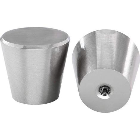 Set mit 2 silbernen Möbelknöpfen, runden Möbelknöpfen, Türknöpfen, Küchenknöpfen (1/5)