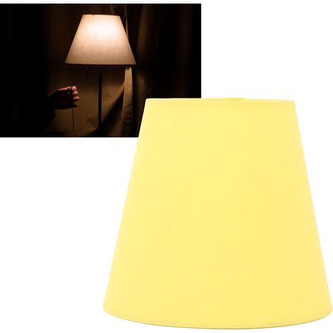 Abat-jour moderne en tissu, abat-jour créatif E14, abat-jour original adapté aux suspensions, appliques murales, lampes de chevet, lampes de table, abat-jour jaune citron. (1/5)