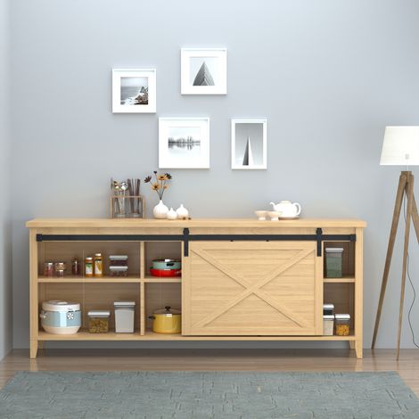 HOMCOM Mini-Schiebetürbeschlag-Set, 200 cm, für Holzschiebetüren, inklusive 2 Schienen aus Kohlenstoffstahl, Tragkraft 20 kg, Maße: 200 x 0,4 x 18 cm, Schwarz
