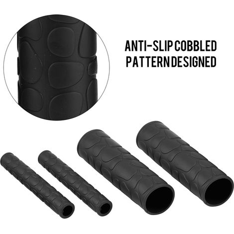 Paar universelle, rutschfeste Motorradgriffe, weiche Gummibeschichtung für Lenker und Bremshebel, Schwarz (1/5)