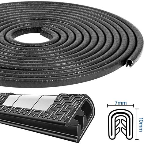 Protection Portiere Voiture 10M en Forme de U Protecteur en Caoutchouc Anti-Collision Protéger pour la Plupart des Voitures (Noir)