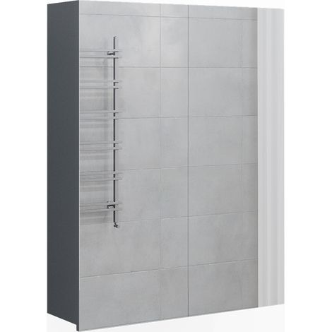 Specchio contenitore bagno Fredd, Antracite, 60 x 77 cm, Vicco
