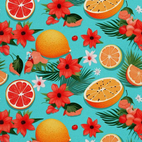 Tela decorativa para exteriores Oxford - Motivo frutal  DX6656 (1/5)