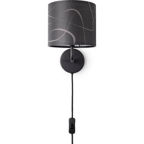 Paco Home Lampada Da Tavolo Comodino Paralume Tessuto Lampada Da Parete Soggiorno Vintage Lampada da parete - Bianca, Design 8 (Ø18 cm)