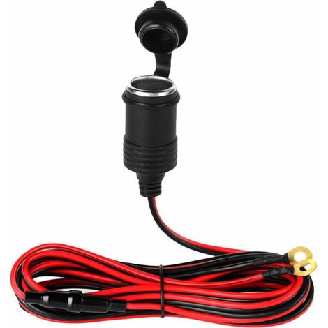 Prise allume-cigare 12 V/24 V Prise allume-cigare avec câble, fusible et œillets annulaires 20 A Prise allume-cigare étanche pour moto, camping-car, bateau (1/5)