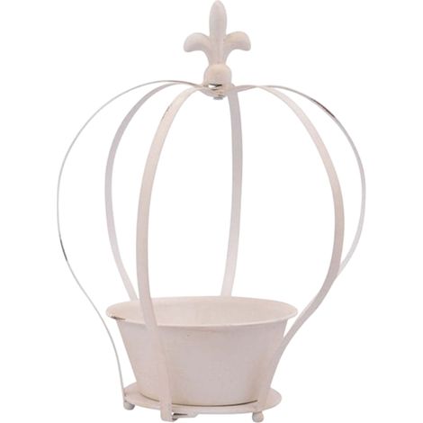 Élégant bougeoir couronne écru pour bougies chauffe-plat, bougeoir royal