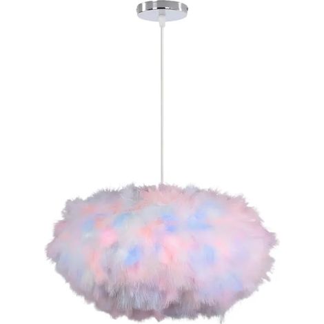 Moderne Lustre Suspension Luminaire en Plume 45cm,Coloré (1/5)