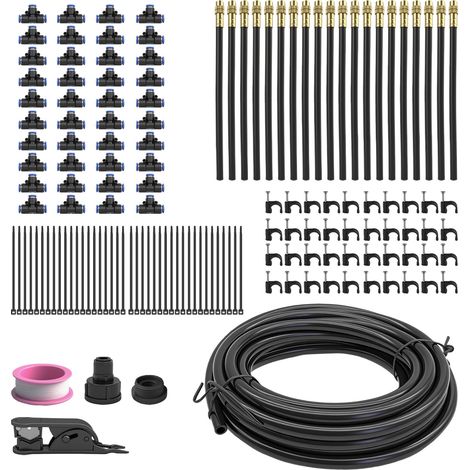 Système d'irrigation goutte à goutte de 20 m, kit d'irrigation de jardin amélioré 2026 avec 20 buses en cuivre réglables, système d'arrosage automatique par atomisation pour extérieur, plates-bandes s (1/5)