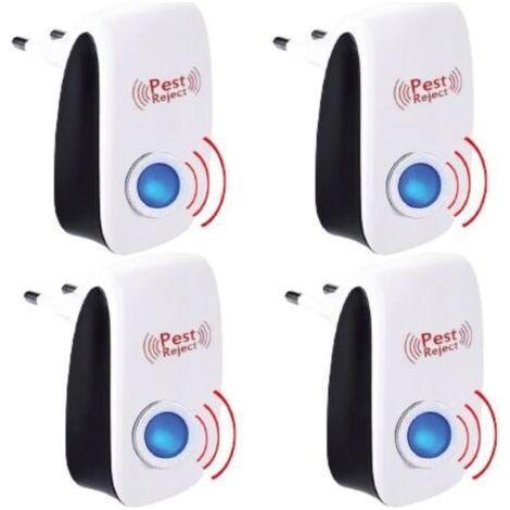 ALLIANDISPack de 4 Appareil Ultrason Souris - et Rats Barrage aux Insectes Repulsif à Tue Mouche Electrique Anti Puissant ultrasons rongeurs (1/4)