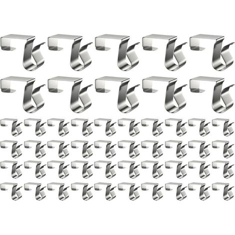 Générique Crochets De Gouttière Pour Lumières Extérieures - 50 Pièces Fixations Résistantes Anti-Dérapantes,Crochets d'Éclairage d'Extérieur Saisonnier,Pour Terrasse Mur Plafond Tableau Arbre