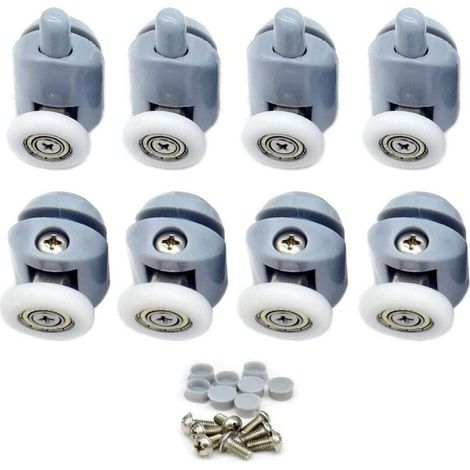 Shower enclosure rollers - Set of 8 rollers for sliding shower doors, 25 mm diameter. (1/5)