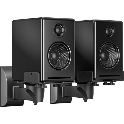 Double Clamp Surround Speaker Wall Mount Speaker Widths 95-145mm, Up to 25kg Each, Black SPM201SB