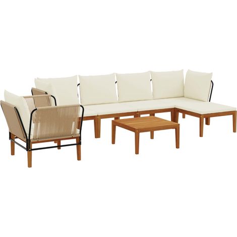 Maison Exclusive - 7 stk. Massives Akazienholz & Seil Natur (1/5)