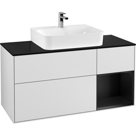 V&B Waschtischunterschrank Wandbeleuchtung Finion 120cm, Pl b m, Rg r bla m Lac, wh. m Lac (1/2)