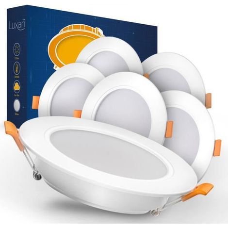 Lot de 6 spots LED encastrables 9W 230V, dédiés à la salle de bain (1/4)