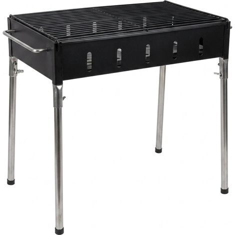 Barbecue a Carbone Rettangolare Griglia per Esterno Giardino 65X35X65