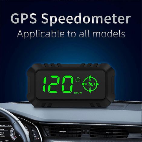 Affichage tête haute pour voiture, navigation GPS numérique, compteur de vitesse, double système d'affichage GPS avec vitesse, Di (1/4)