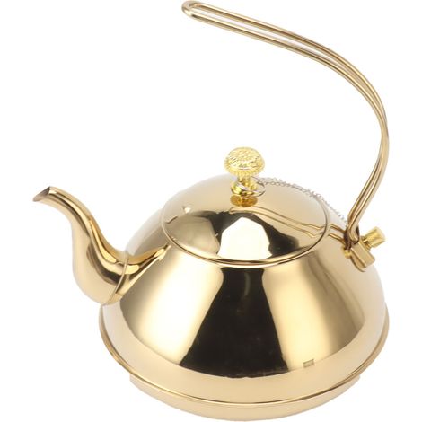 Großer Edelstahl-Wasserkocher, 1,5 Liter, mit Filter, für Zuhause und Camping, Gold (1/5)