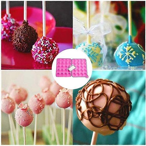 Moule à cake pops en silicone, 20 formes rondes (1/3)