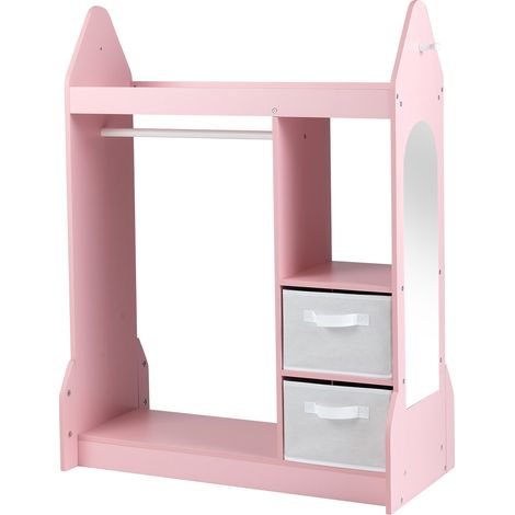 Penderie de jeu pour enfants avec cintre - rose