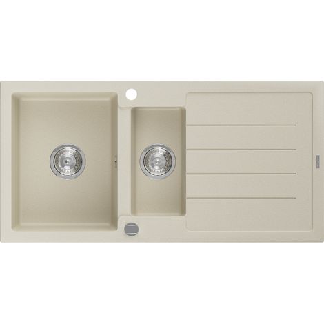 Mexen Andres évier en granit à 1,5 cuvette avec égouttoir 1000 x 500 mm, Beige - 6515101510-69